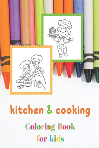 kitchen & cooking coloring book for kids