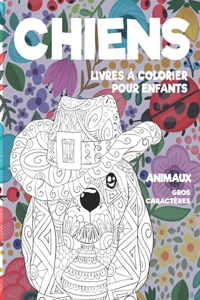 Livres à colorier pour enfants - Gros caractères - Animaux - Chiens