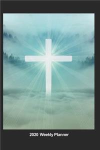 Plan On It 2020 Weekly Calendar Planner - Through Us He Shines - Christian Religious Cross