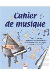 Cahier de musique 12 portées
