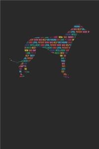 Greyhound Journal - Greyhound Notebook 'Word Cloud' - Gift for Greyhound Lovers