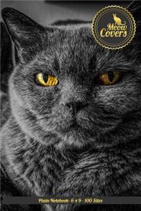 Meow Covers Plain Notebook- 6 X 9 - 100 Sites