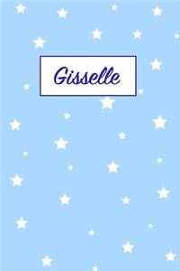 Gisselle: First Name Personalized Notebook. College Ruled Journal. Pastel Pink Writing Diary with Stars Pattern for Girls and Women