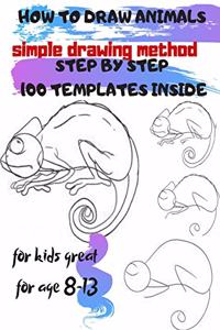 HOW TO DRAW ANIMALS simple drawing method STEP BY STEP 100 TEMPLATES INSIDE