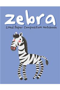 Zebra Lined Paper Composition Notebook