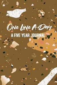 One Line a Day. a Five Year Journal.: Brown Geological Modern Abstract Rocks. Diary Notebook for Daily Journal Writing. One Day Per Page for 5 Years.
