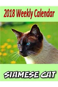 2018 Weekly Calendar Siamese Cat
