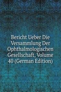 Bericht Ueber Die Versammlung Der Ophthalmologischen Gesellschaft, Volume 40 (German Edition)