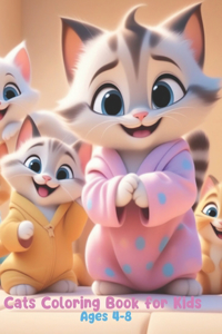 Cats Coloring Book for Kids Ages 4-8