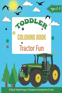 Toddler Coloring Book Tractor Fun