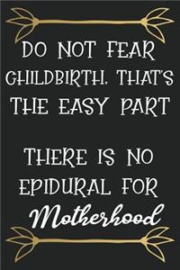 Do Not Fear Childbirth That Is the Easy Part There Is No Epidural for Motherhood