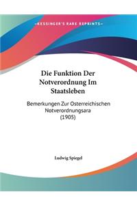 Die Funktion Der Notverordnung Im Staatsleben