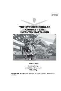 Field Manual FM 3-21.21 The Stryker Brigade Combat Team Infantry Battalion April 2003 Including Change 1
