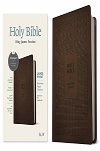 KJV Large Print Premium Value Thinline Bible, Filament-Enabled Edition (Leatherlike, Dark Brown Tile, Red Letter)