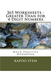 365 Worksheets - Greater Than for 4 Digit Numbers