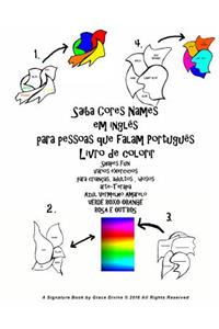 Saiba Cores Names em inglês para pessoas que falam Português Livro de colorir Shapes Fun vários exercícios para crianças, adultos, idosos arte-Terapia Azul Vermelho Amarelo VERDE ROXO ORANGE ROSA E OUTROS