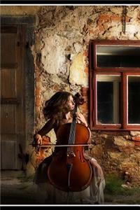 Beautiful Woman Playing the Cello Outdoors Music Journal