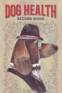 Dog Health Record Book: Dog Care Journal with Log for Vaccination, Veterinarian Visit, Medication, Grooming, Pet Care - 2 Sets for 2 Dogs in 1 Book - Daschund Illustration 