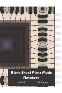Blank Sheet Piano Music Notebook
