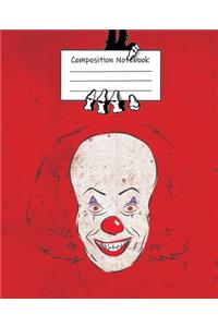 Scary Clown Halloween College Ruled Journal
