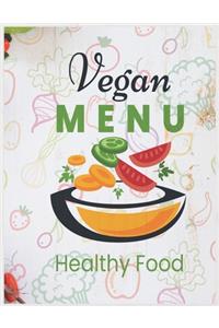 Vegan Menu Healthy Food Notebook Journal
