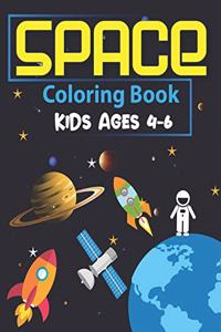 Space Coloring Book for Kids Ages 4-6