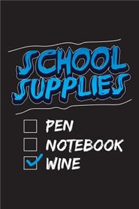 School Supplies Pen Notebook Wine