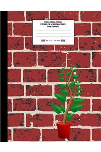 Brick Wall Theme, Unruled Composition Notebook. 8.5 X 11. 120 Pages