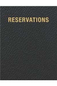 Reservations: Reservation Book For Restaurant 2019 365 Day Guest Booking Diary Hostess Table Log Journal Black Faux Leather