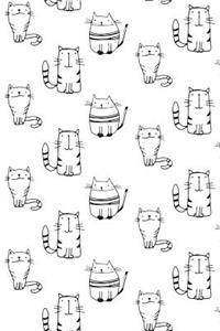 Journal Notebook For Cat Lovers Sketchy Cats Pattern 1