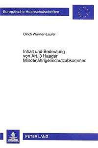 Inhalt und Bedeutung von Art. 3 Haager Minderjaehrigenschutzabkommen