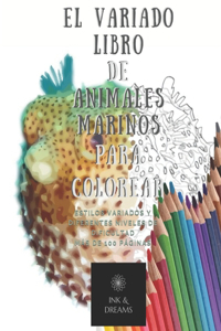 El variado libro de animales marinos para colorear