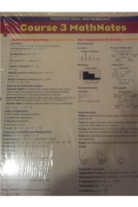 Prentice Hall Middle Grades Math Course 3 Math Notes 10-Pack 2004