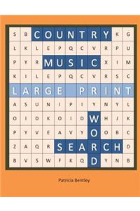 Country Music Large Print Word Search