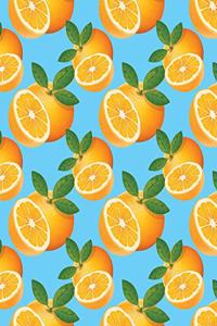 Composition Notebook Orange Fruit Pattern Blue