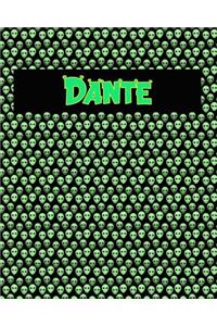 120 Page Handwriting Practice Book with Green Alien Cover Dante