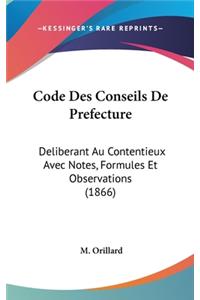 Code Des Conseils de Prefecture