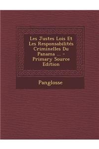 Les Justes Lois Et Les Responsabilites Criminelles Du Panama ...