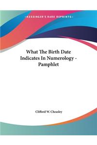 What The Birth Date Indicates In Numerology - Pamphlet