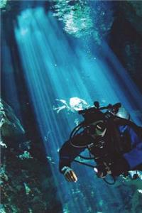 Diver in Cenote Cave System Mexico Journal