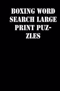 Boxing Word Search Large print puzzles