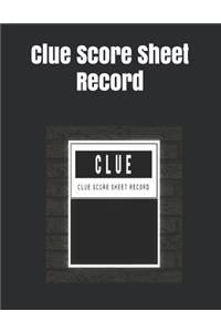 Clue Score Sheet Record