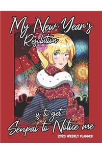 2020 Anime Weekly Planner dated with to do notes
