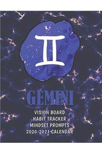 Gemini . Vision Board . Habit Tracker . Mindset Prompts . 2020 - 2021 Calendar