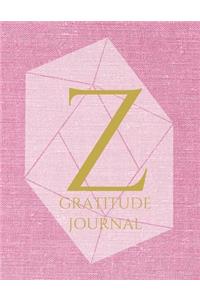 Z: Monogram Personalized Gratitude Journal For Quiet Time, 5 Minutes a Day (110 Pages, 8.5 x 11)