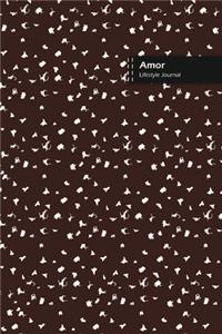 Amor Lifestyle Journal, Blank Write-in Notebook, Dotted Lines, Wide Ruled, Size (A5) 6 x 9 In (Brown)