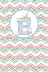 Unicorn Monogram Journal - Letter B