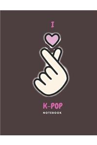 I Love K-Pop Finger Heart Sign Notebook