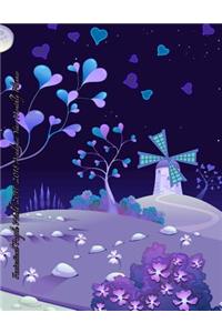 Fantastical Purple World 2017-2018 Academic Year Monthly Planner