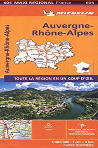 AUVERGNE-RHONE-ALPES, France - Michelin Maxi Regional Map 604